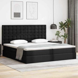 vidaXL vidaXL Letto con Contenitore Nero 200 x 200 cm Pelle Sintetica
