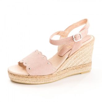 Elia B Womens Eliza Wedge Sandal in Coral Suede - Size UK 7