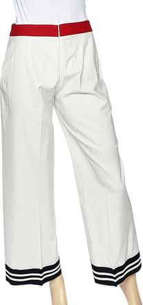 Moschino Cheap And Chic White Cotton Contrast Trim Palazzo Pants