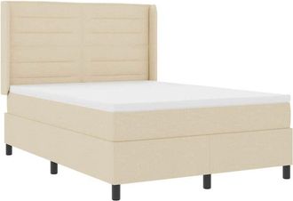 vidaXL Cama Box Spring Led Con Colch&oacute;n Crema 160 X 200 Cm Tela Vidaxl