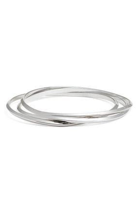 Nordstrom Set of 3 Knife Edge Bangles in Silver at Nordstrom
