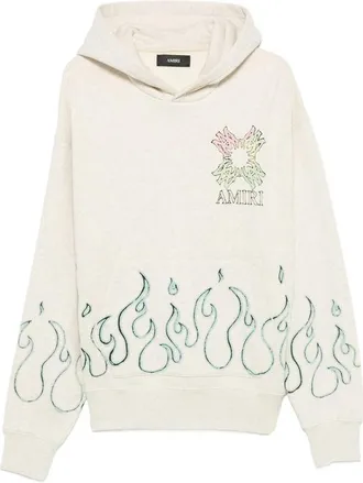 Amiri Ma Quad Flames Oversized Cotton Hoodie