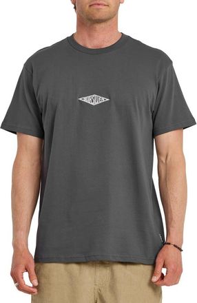 Quiksilver Work Ship Embroidered Cotton T-Shirt in Iron Gate at Nordstrom, Size Xx-Large
