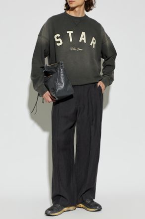 Golden Goose Sweatshirt With Logo, Mens, Grey