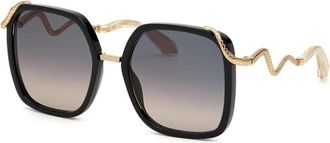Roberto Cavalli Stijlvolle zonnebril - Dames - Zonnebrillen - Zwart - 55 MM - Accessoires