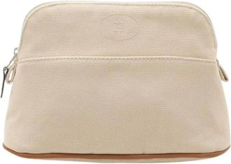 Herm&egrave;s Pre-owned Clutches, female, Beige, Size: ONE SIZE Pre-owned Canvas Pouch