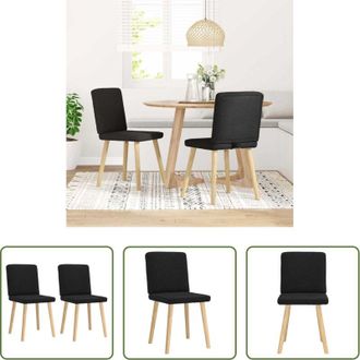 vidaXL Sedie in tessuto - Sedie da Pranzo 2 pz Nere in Tessuto