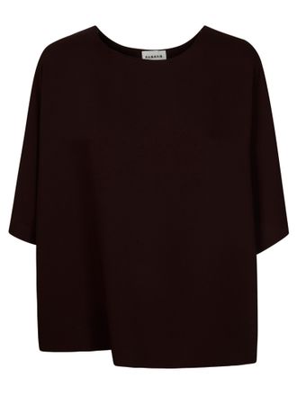 P.A.R.O.S.H. Black Boxy Cady Cropped Blouse