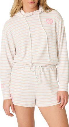 PJ Salvage Jadore Amour Stripe Hoodie in Stripe Multi at Nordstrom, Size X-Large