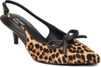 Nine West Lyrical Slingback Pointed Toe Kitten Heel Pump in Dark Natural at Nordstrom, Size 10.5