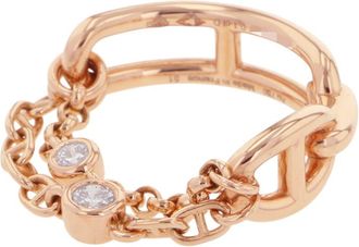 Hermès Chaine Dancre Pink Gold Pink Gold (18K) Band Ring (Pre-Owned)