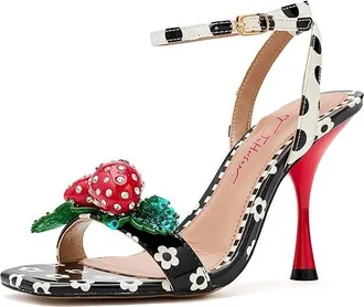 Blue by Betsey Johnson Addison Womens Sandals Black White : 6.5 M, Synthetic