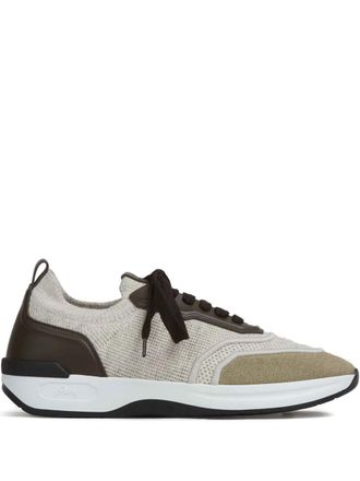 Brioni panelled knitted sneakers - Toni neutri