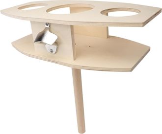 OEM Botellero Desmontable De Madera Natural, Soporte Estable Para Jard&iacute;n, Playa Y Camping