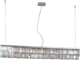 Kolarz Prisma - L&aacute;mpara Colgante Recta De Cristal De Dise&ntilde;ador, Cromo Pulido, 7x G9 - Kolarz