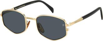 David Beckham Sunglasses Geometric Full Rim, Gold Frame And Grey Lens Db1129/s0Rhlir