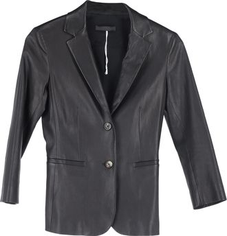 The Row Pre-owned Womens The Row Single-Breasted Jacket in Black Leather - Size 2XS