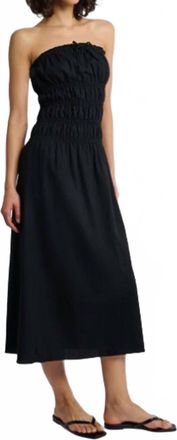 Onia Smocked Maxi Dress In Black