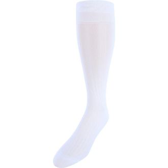 Trafalgar Store Jasper Mercerized Cotton Ribbed Mid-Calf Solid Color Socks in White at Nordstrom