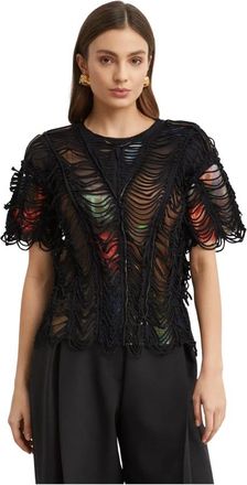 Jean Paul Gaultier The Slashed City T-Shirt - Dames - T-shirts - Zwart - S - Tops