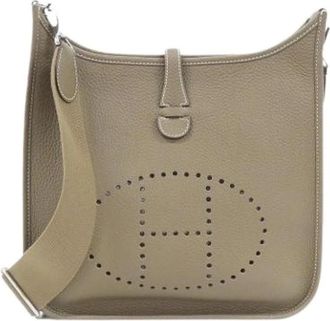 Herm&egrave;s Pre-owned Vintage Schoudertas - Dames - Vintage Schoudertas - Beige - ONE Size - Leer - Vintage
