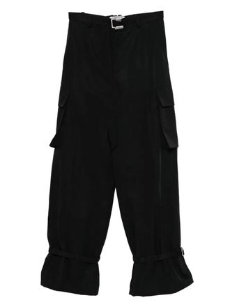 The Attico buckle-detail pocket trousers - Black