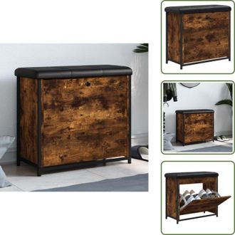vidaXL Panca salotto - vidaXL Panca Portascarpe Cassetto Ribaltabile Rovere Fumo 62x32x56cm - Scarpiera