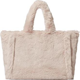 Generic Winter Faux Fur Handbag Simple Stylish Large Tote Soft Women Shoulder Bag Phone Purses Work(Apricot)