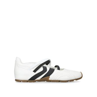 Steve Madden Womens Leather Joisie White Sneakers - Black/White - Size UK 7