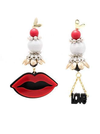 Amir Slama asymmetric drop earrings - Red