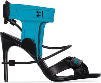 Off-white Surf 100mm pumps - women - Leather - 38 - Petrol blue no color