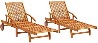 vidaXL Vidaxl - Tumbonas 2 Unidades Madera Maciza De Acacia