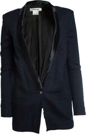 Helmut Lang Blue blazer with ponyskin revert