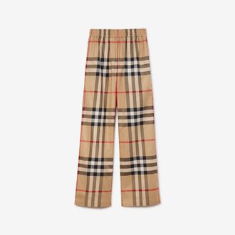 Burberry Check Cotton Trousers
