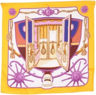 Herm&egrave;s Pre-owned Vintage Scarf - Dames - Vintage Accessoires - Geel - ONE Size - Vintage