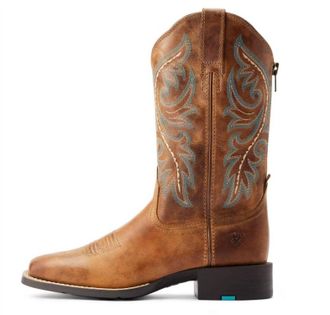 Ariat Womens Round Up Zip Back Boot In Desert Sand