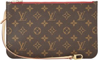 Louis Vuitton Red Monogram Coated Canvas Neverfull Pouch Mm (Authentic Pre- Loved)