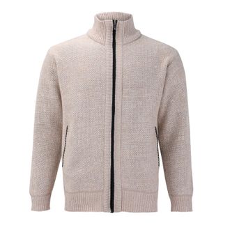 Generic Mens knitted zip-up cardigan sweater, high-neck thermal jacket, breathable soft fleece-lined casual coat, lightweight autumn winter knitwear, classic 