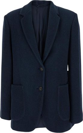 Brunello Cucinelli Jassen, Dames, Blauw, 2Xs, Wol, Enkelrijig Jasje