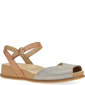 Dansko Womens Cass Leather Sandals In Plantino/tan