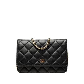 Chanel Pre-owned Wallet On Chain - Dames - Pre-owned - Zwart - Maat: ONE Size Leer