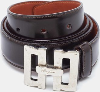 Ferragamo Dark Brown Leather Waist Belt
