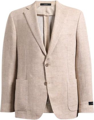 Vince Icon Relaxed Fit Tan M&eacute;lange Cotton & Linen Sport Coat in Beige at Nordstrom, Size 42 Regular