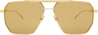 Bottega Veneta BV1012S 008 Mens Sunglasses Gold Size 60