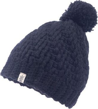 Nirvanna Designs Swirl pom beanie in Black at Nordstrom