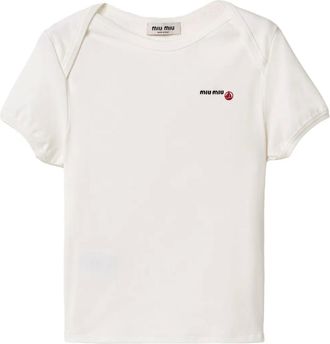 Miu Miu T-shirt con ricamo MIU MIU x Petit Bateau - Bianco