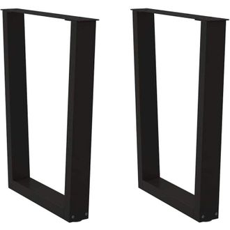 vidaXL Patas Para Mesa De Comedor En Forma De V (2 Unidades), Color Negro, 60 X (72-73,3) Cm, Acero Vidaxl