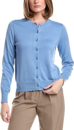 Brooks Brothers Scalloped Pointelle Trim Cardigan