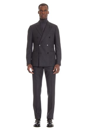 Lardini Double-Breasted Wool Check Suit