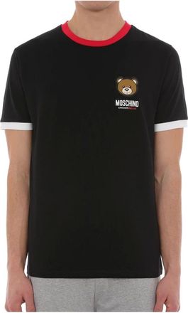 Moschino Tops, Heren, Zwart, 2Xl, Katoen, Stretch Jersey Logo Underbear T-Shirt